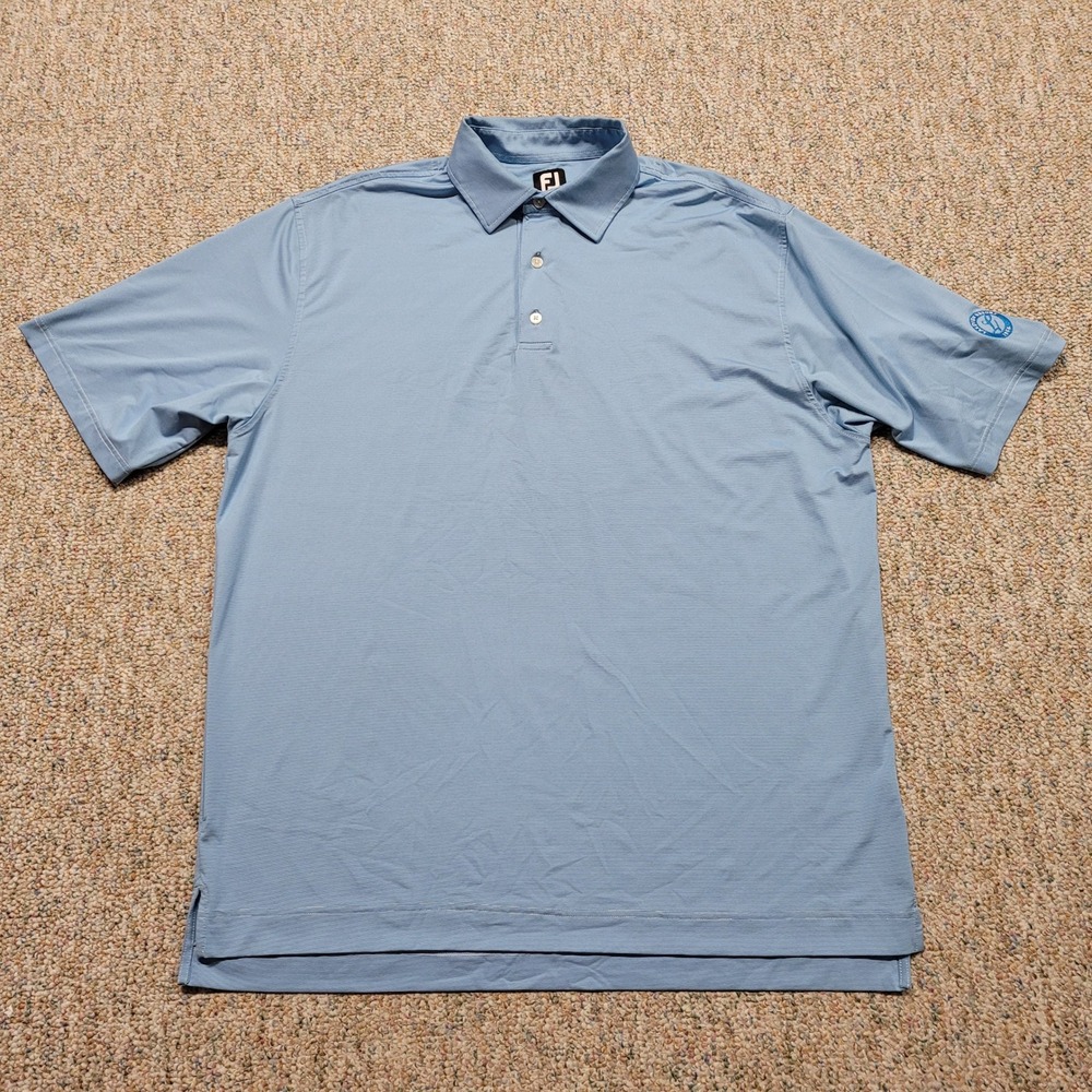 FootJoy Polo Mens 2XL Blue Lakeview Resort Performance Golf Shirt Preppy XXL